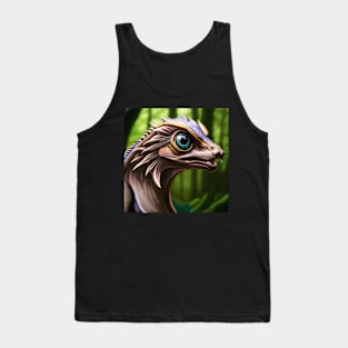 Brown Scaled Jungle Dragon with Big Green Eyes Tank Top